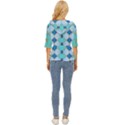 Turquoise Lightweight Drawstring Hooded Top View4