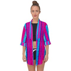 Warped Stripy Dots Open Front Chiffon Kimono by essentialimage365