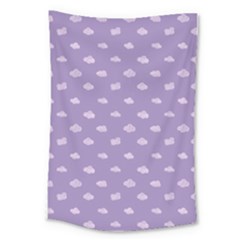 Pink Clouds On Purple Background Large Tapestry by SychEva