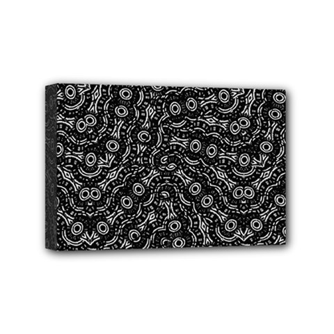 Black And White Modern Intricate Ornate Pattern Mini Canvas 6  X 4  (stretched) by dflcprintsclothing
