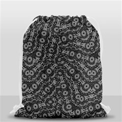 Black And White Modern Intricate Ornate Pattern Drawstring Bag (small) by dflcprintsclothing