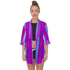 Warped Stripy Dots Open Front Chiffon Kimono by essentialimage365