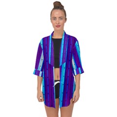 Warped Stripy Dots Open Front Chiffon Kimono by essentialimage365