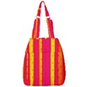 Warped Stripy Dots Center Zip Backpack View1
