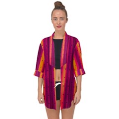 Warped Stripy Dots Open Front Chiffon Kimono by essentialimage365