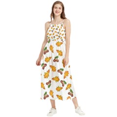Oak Leaves And Acorns Boho Sleeveless Summer Dress by SychEva
