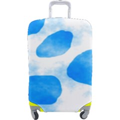 Cloudy Watercolor, Blue Cow Spots, Animal Fur Print Luggage Cover (large) by Casemiro