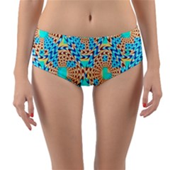 Illusion Waves Pattern Reversible Mid-waist Bikini Bottoms by Sparkle