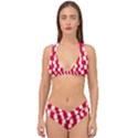 Illusion Waves Pattern Double Strap Halter Bikini Set View1