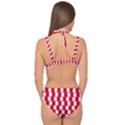 Illusion Waves Pattern Double Strap Halter Bikini Set View2