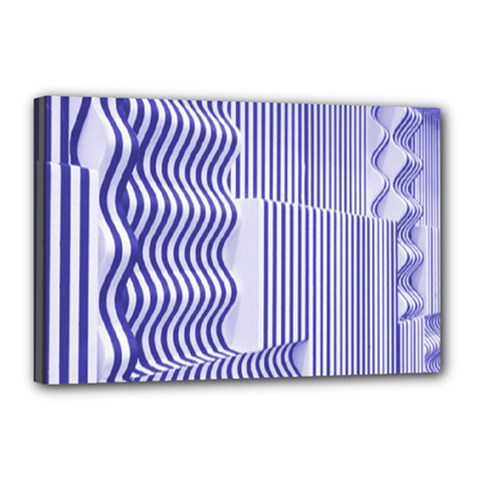 Illusion Waves Pattern Canvas 18  X 12  (stretched) by Sparkle