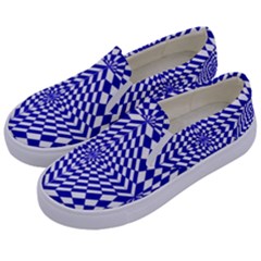 Illusion Waves Pattern Kids  Canvas Slip Ons by Sparkle