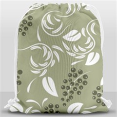 Folk Flowers Print Floral Pattern Ethnic Art Drawstring Bag (large) by Eskimos