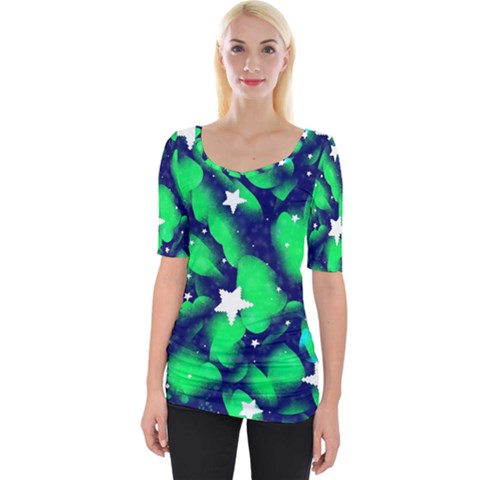 Space Odyssey  Wide Neckline Tee by notyouraveragemonet
