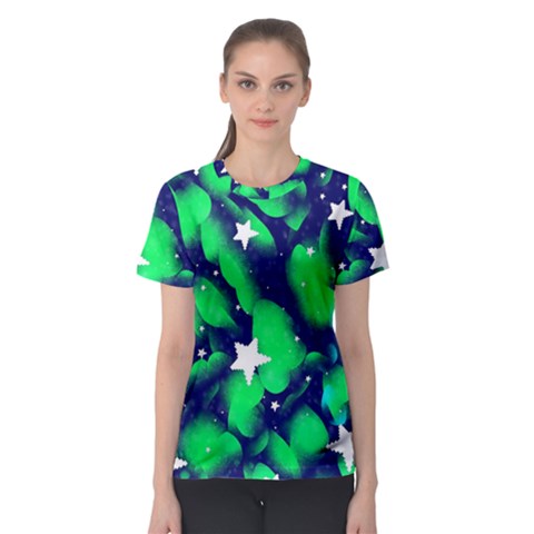 Space Odyssey  Women s Sport Mesh Tee by notyouraveragemonet