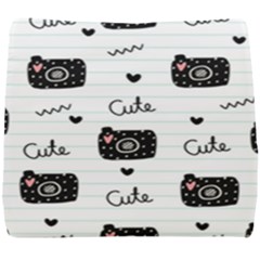 Cute Cameras Doodles Hand Drawn Seat Cushion by Sapixe