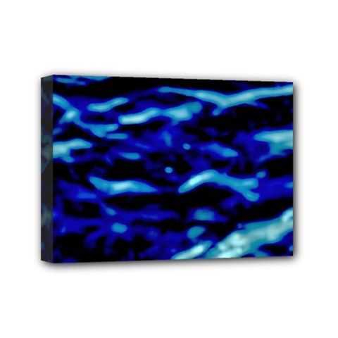 Blue Waves Abstract Series No8 Mini Canvas 7  X 5  (stretched) by DimitriosArt