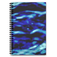 Blue Waves Abstract Series No8 5 5  X 8 5  Notebook by DimitriosArt