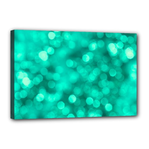 Light Reflections Abstract No9 Turquoise Canvas 18  X 12  (stretched) by DimitriosArt