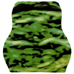 Green  Waves Abstract Series No11 Car Seat Velour Cushion  by DimitriosArt