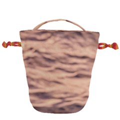 Pink  Waves Abstract Series No5 Drawstring Bucket Bag by DimitriosArt