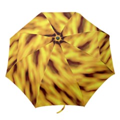 Yellow  Waves Abstract Series No8 Folding Umbrellas by DimitriosArt