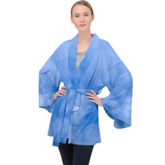Light Reflections Abstract Long Sleeve Velvet Kimono  by DimitriosArt