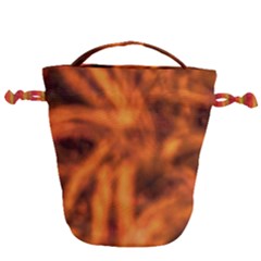 Red Abstract Stars Drawstring Bucket Bag by DimitriosArt