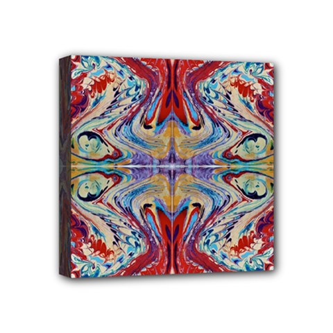 Red Feathers Mini Canvas 4  X 4  (stretched) by kaleidomarblingart