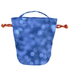 Light Reflections Abstract No5 Blue Drawstring Bucket Bag by DimitriosArt