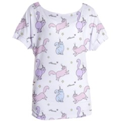 Unicorn Cats Pattern 2 Women s Oversized Tee by Littlebird