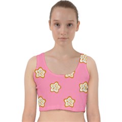 Cookies Pattern Pink Velvet Racer Back Crop Top by Littlebird