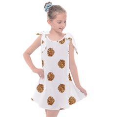 Pine Cones White Kids  Tie Up Tunic Dress by Littlebird