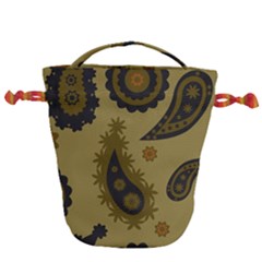 Floral Pattern Paisley Style Paisley Print  Doodle Background Drawstring Bucket Bag by Eskimos