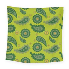 Floral Pattern Paisley Style Paisley Print  Doodle Background Square Tapestry (large) by Eskimos
