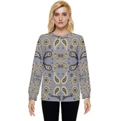 Floral Folk Damask Pattern Fantasy Flowers Floral Geometric Fantasy Hidden Pocket Sweatshirt by Eskimos
