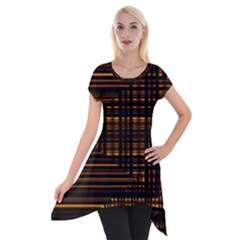 Gradient Short Sleeve Side Drop Tunic by Sparkle