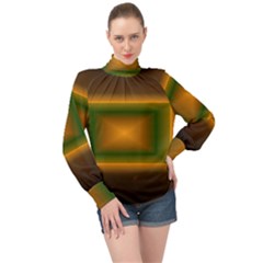 Gradient High Neck Long Sleeve Chiffon Top by Sparkle