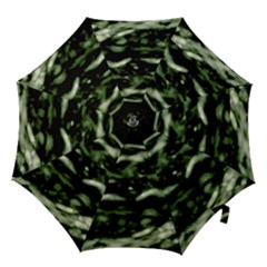 Green  Waves Abstract Series No5 Hook Handle Umbrellas (small) by DimitriosArt