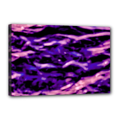 Purple  Waves Abstract Series No1 Canvas 18  X 12  (stretched) by DimitriosArt