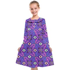 Abstract Illustration With Eyes Kids  Midi Sailor Dress by SychEva
