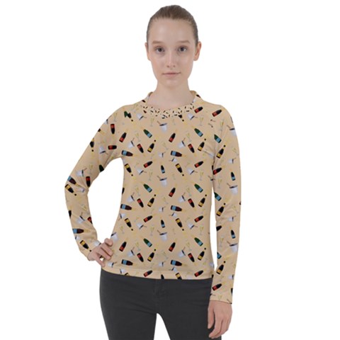 Festive Champagne Women s Pique Long Sleeve Tee by SychEva