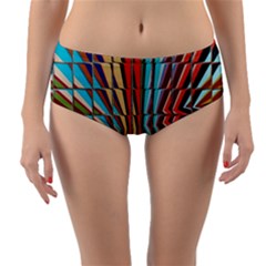 Digital Illusion Reversible Mid-waist Bikini Bottoms by Sparkle
