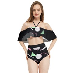Digital Illusion Halter Flowy Bikini Set  by Sparkle