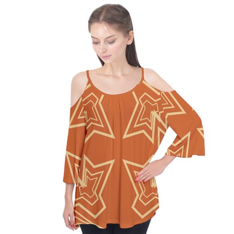 Abstract Pattern Geometric Backgrounds   Flutter Sleeve Tee  by Eskimos