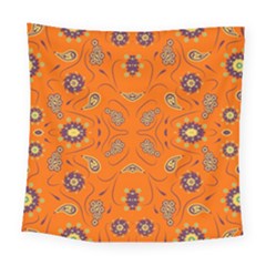 Floral Pattern Paisley Style  Square Tapestry (large) by Eskimos