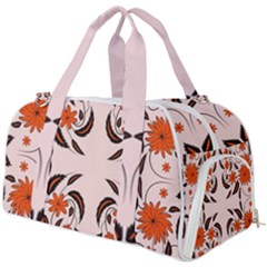 Floral Folk Damask Pattern  Burner Gym Duffel Bag by Eskimos