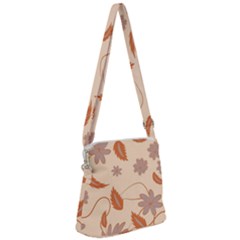 Folk Flowers Print Floral Pattern Ethnic Art Zipper Messenger Bag by Eskimos