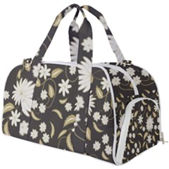 Folk Flowers Print Floral Pattern Ethnic Art Burner Gym Duffel Bag by Eskimos