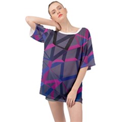 3d Lovely Geo Lines Oversized Chiffon Top by Uniqued